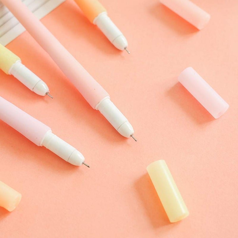 Funny live 6 Pcs/Set Bendable Luminous Gel Rollerball Pens, Creative Silicone Gel Pen Free to Bend, Soft Leaves Touch Comfortably, 0.5mm Black Ink, Office Home Bedroom Decoration (Mushroom) - Image 5